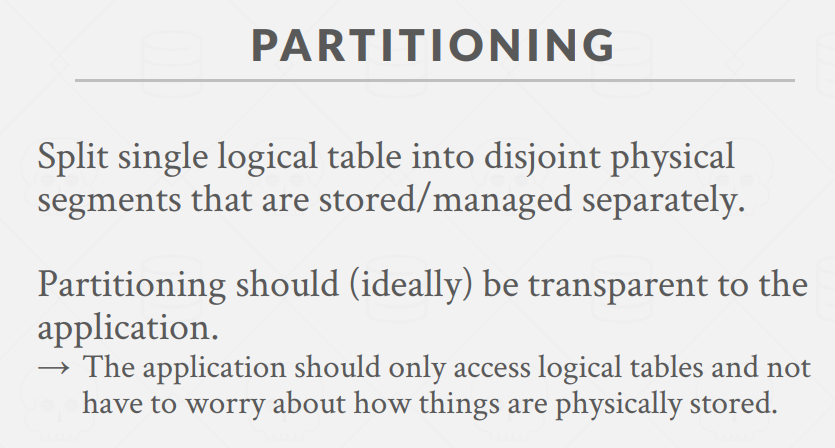 Partitioning